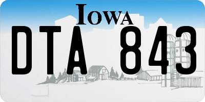 IA license plate DTA843