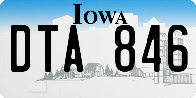 IA license plate DTA846