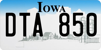 IA license plate DTA850
