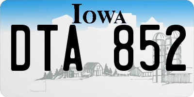 IA license plate DTA852