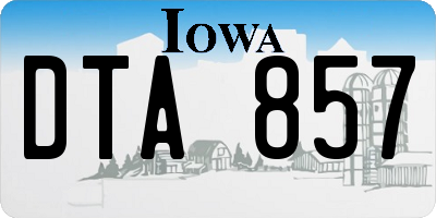 IA license plate DTA857