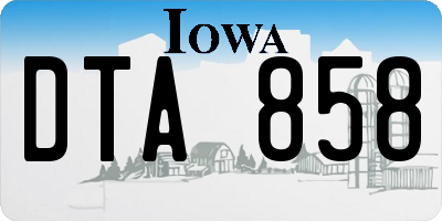 IA license plate DTA858