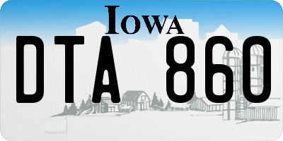 IA license plate DTA860