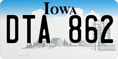 IA license plate DTA862