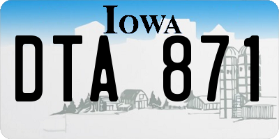 IA license plate DTA871