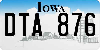 IA license plate DTA876