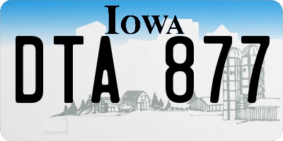 IA license plate DTA877
