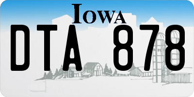 IA license plate DTA878