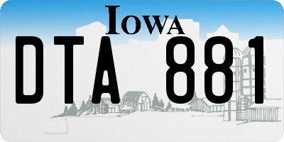 IA license plate DTA881