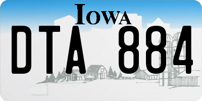 IA license plate DTA884
