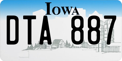 IA license plate DTA887