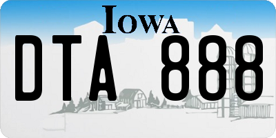 IA license plate DTA888