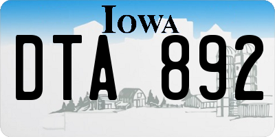 IA license plate DTA892