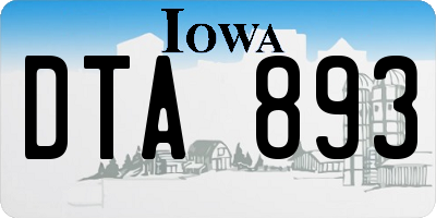 IA license plate DTA893