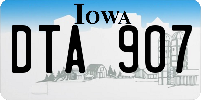 IA license plate DTA907