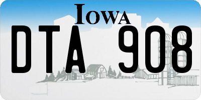 IA license plate DTA908