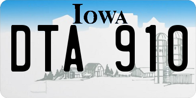 IA license plate DTA910