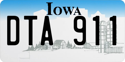 IA license plate DTA911