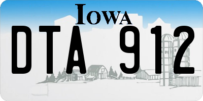 IA license plate DTA912