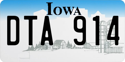IA license plate DTA914