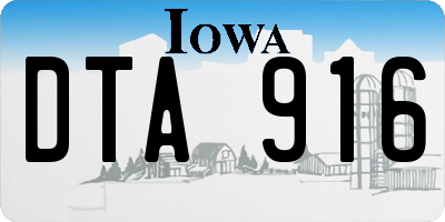 IA license plate DTA916
