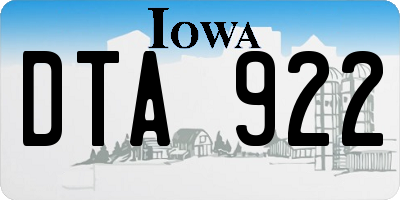 IA license plate DTA922
