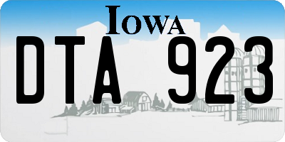 IA license plate DTA923