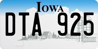 IA license plate DTA925