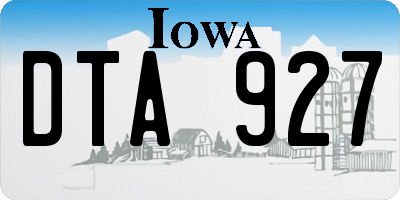 IA license plate DTA927