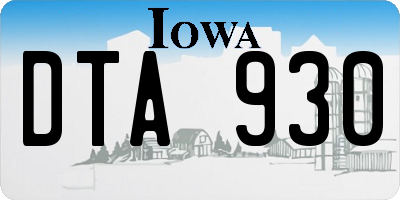 IA license plate DTA930
