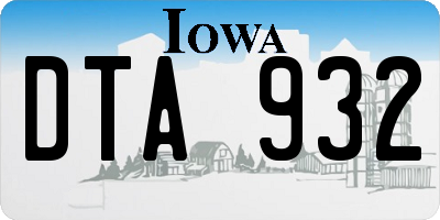 IA license plate DTA932