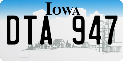 IA license plate DTA947