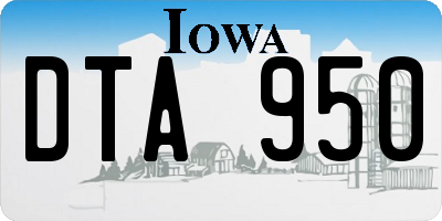 IA license plate DTA950