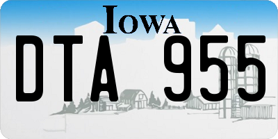 IA license plate DTA955