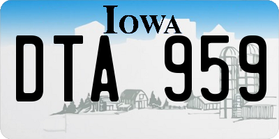 IA license plate DTA959