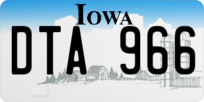 IA license plate DTA966