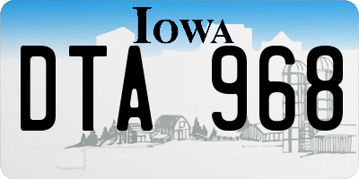 IA license plate DTA968