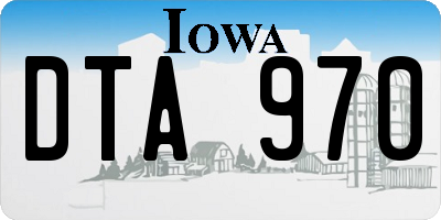 IA license plate DTA970