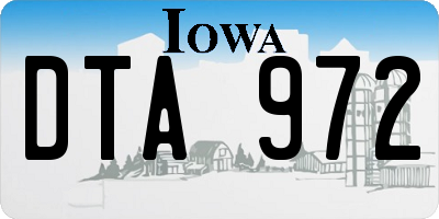 IA license plate DTA972