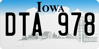 IA license plate DTA978