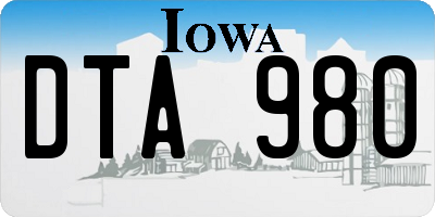IA license plate DTA980