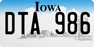 IA license plate DTA986