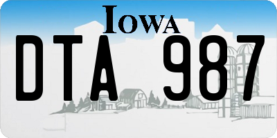 IA license plate DTA987