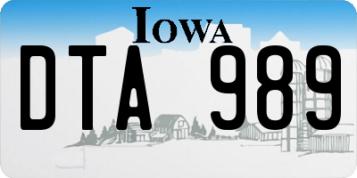 IA license plate DTA989