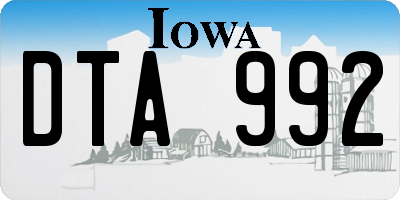 IA license plate DTA992