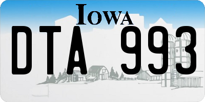IA license plate DTA993