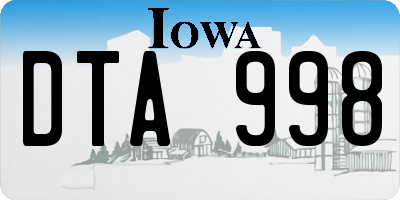 IA license plate DTA998