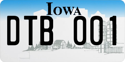 IA license plate DTB001
