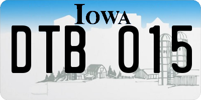 IA license plate DTB015