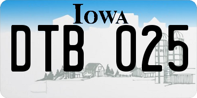 IA license plate DTB025